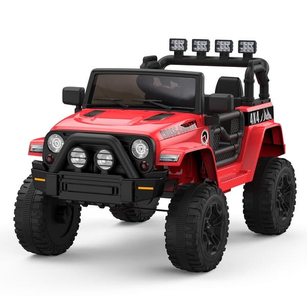 slide 2 of 7, Ride On Truck Car 12V Kids Electric Car with Parent Remote Red - 5-7 Years