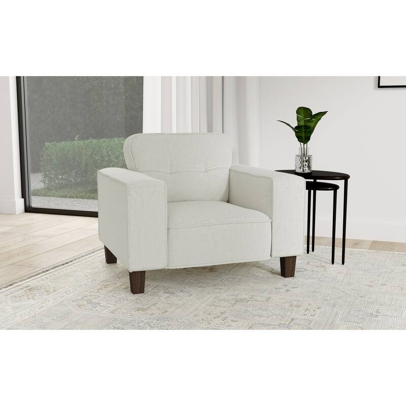 Deerhurst Upholstered Track Arm Tufted Accent Chair Charcoal