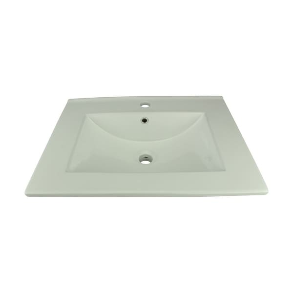 Bathroom Drop-in Sink Square Self-Rimming White China | Renovator's Supply
