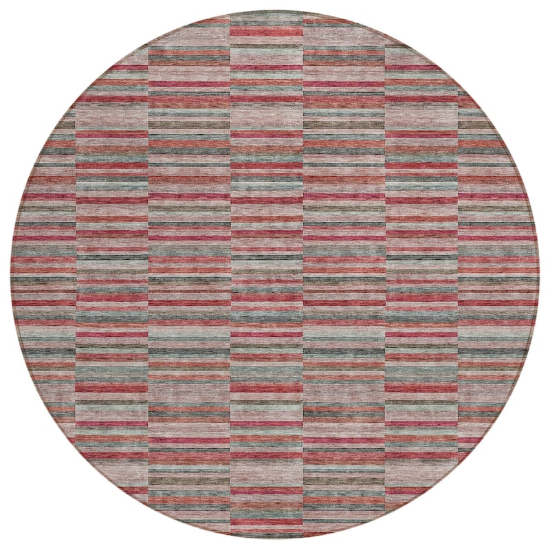HomeRoots Striped Transitional Rectangle Outdoor Rug