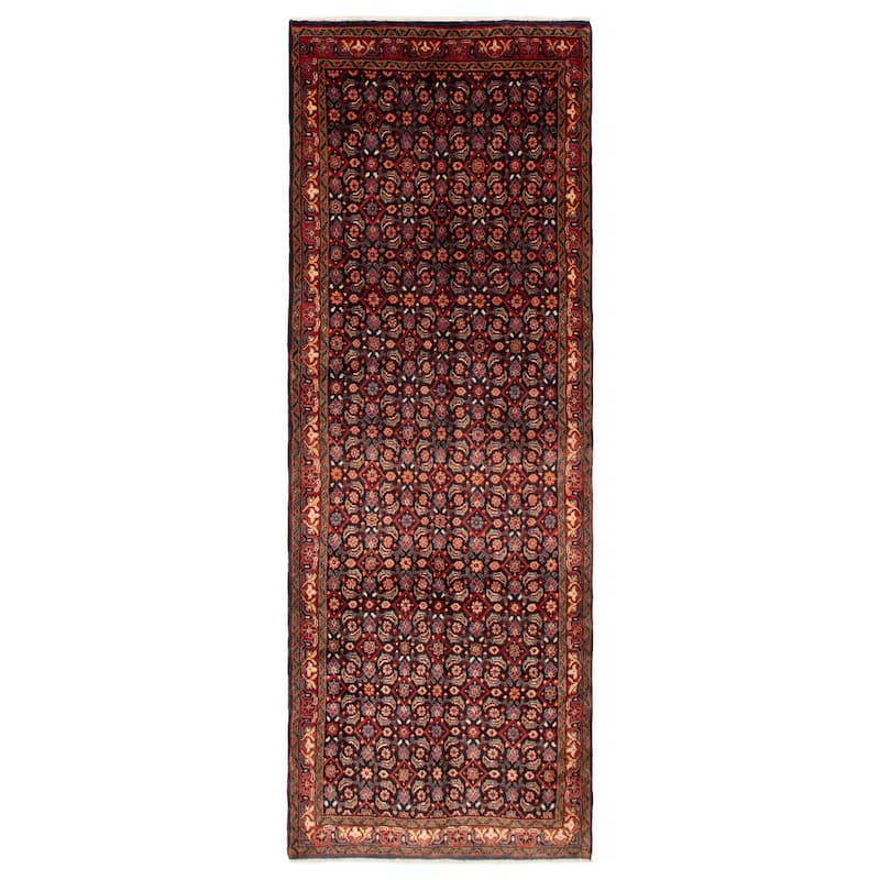 ECARPETGALLERY Hand-knotted Andelz Navy Wool Rug - 3'9 x 10'5 - Dark Navy - 3'9 x 10'5