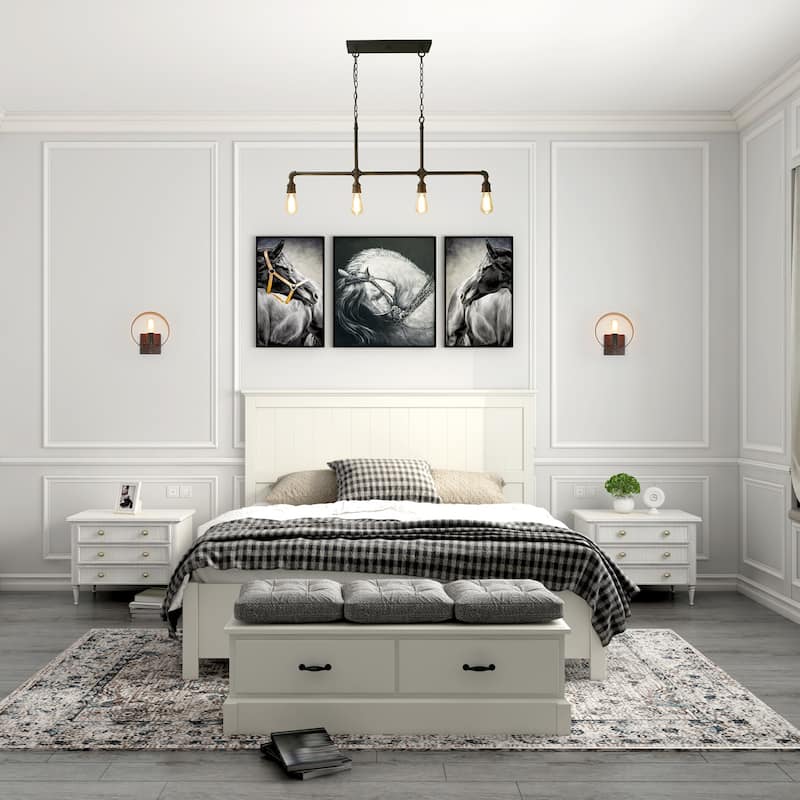 The Gray Barn Heavenly Winds Industrial 4-light Linear Island Chandelier - L44" x W2" x H16.5"
