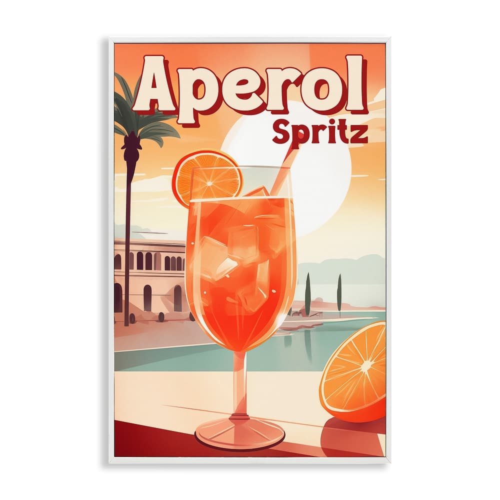 Stupell Bright Tropical Aperol Spritz Framed Giclee Art Design By Andreas Magnusson