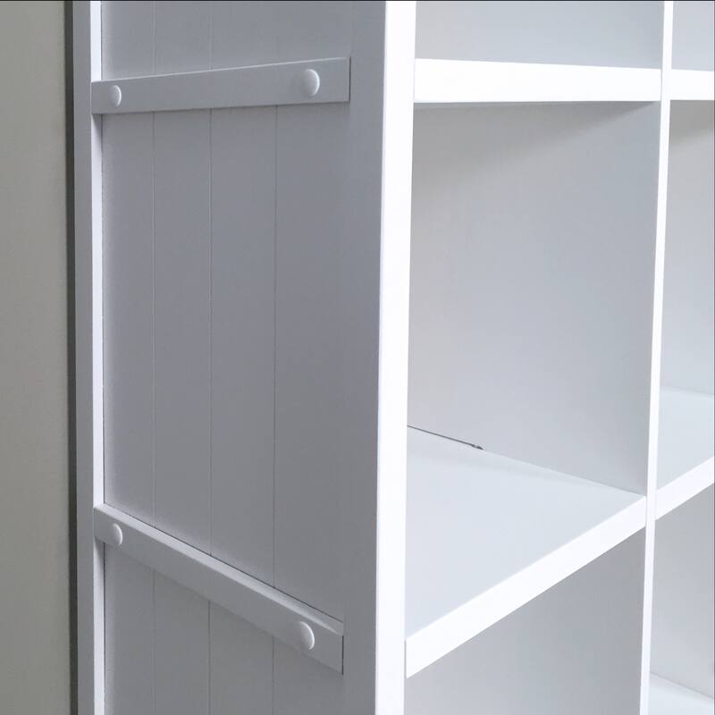 John Louis Home Solid Wood 9 Cube Storage Organizer White