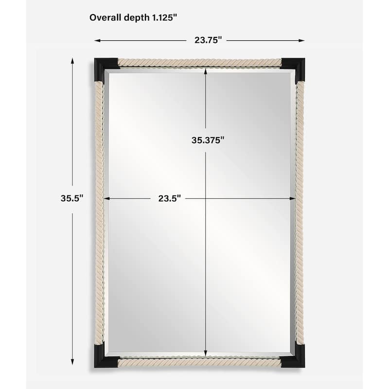 Uttermost 09942 Marina 24-1/8"W x 36"H Rectangular Beveled Accent