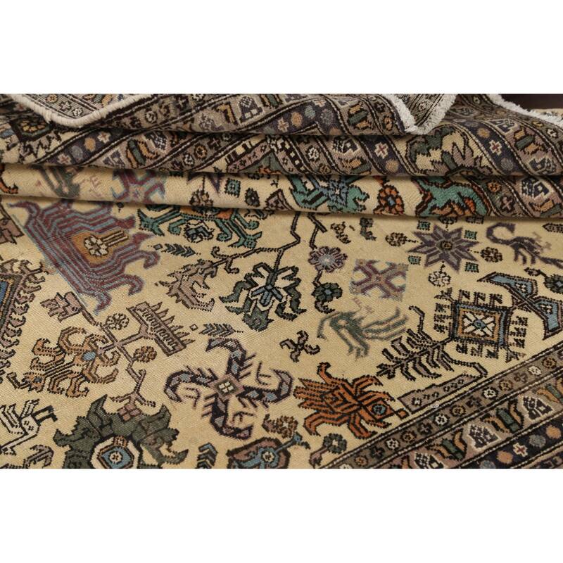 Geometric Tabriz Persian Area Rug Wool Hand-knotted Bedroom Carpet - 5'4" x 9'5"