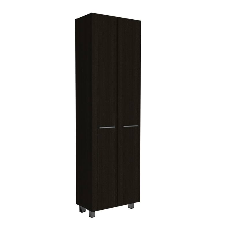 Baleare 23-inch Wide Pantry Cabinet with 5 Interior Shelves and 4 Legs - N/A - Black