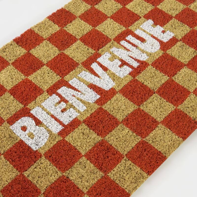 Bienvenue Checkered 18" x 30" Doormat - 18" x 30"