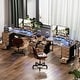 preview thumbnail 10 of 24, 71'' L-Shaped Desk with File Drawers, Reversible Computer Desk with Power Outlets and Smart LED Lights