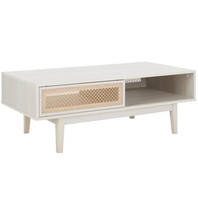 SAFAVIEH Zhuldyz 2 Door Coffee Table - 43" L x 22" D x 16" H - 43"Wx22"Dx16"H