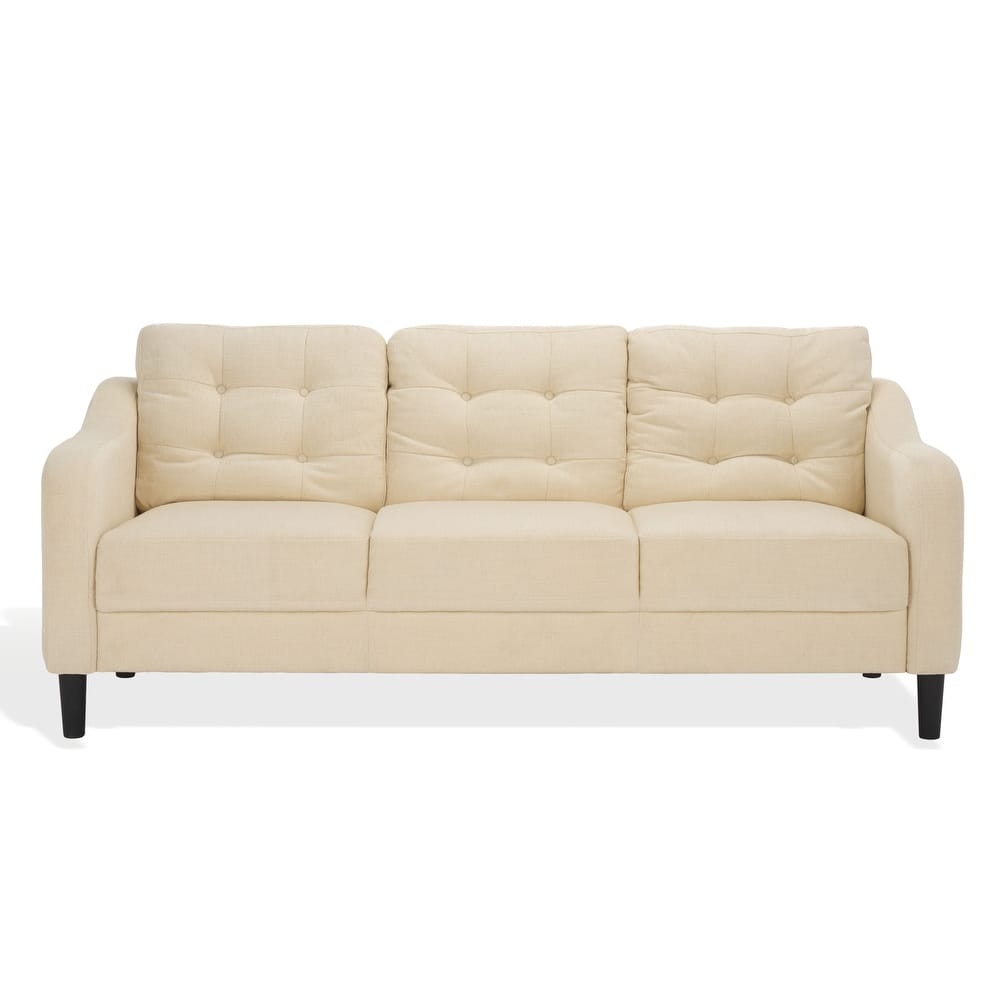 SAFAVIEH Couture Nathaniel Tufted Back 3 Seater Sofa - 77"W x 32"D x 34"H