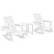 preview thumbnail 49 of 58, Shoreside Kids Outdoor Poly Adirondack Rocking Chair with Side Table 3-Piece Set White