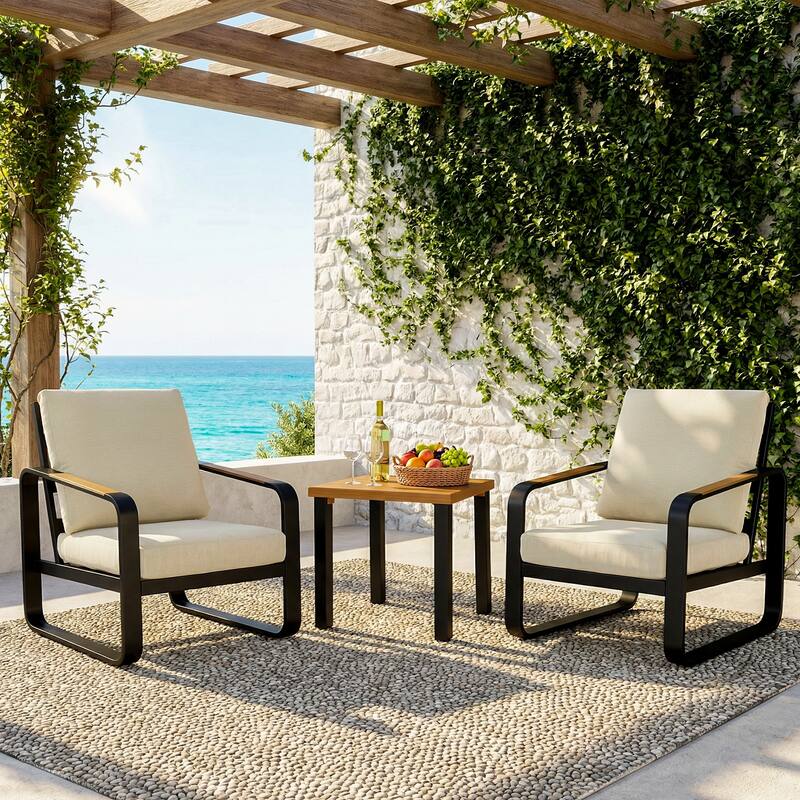 Outdoor Patio Conversation Sofa Set with Cushions