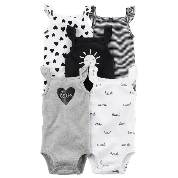 carters baby girl sleeveless bodysuits