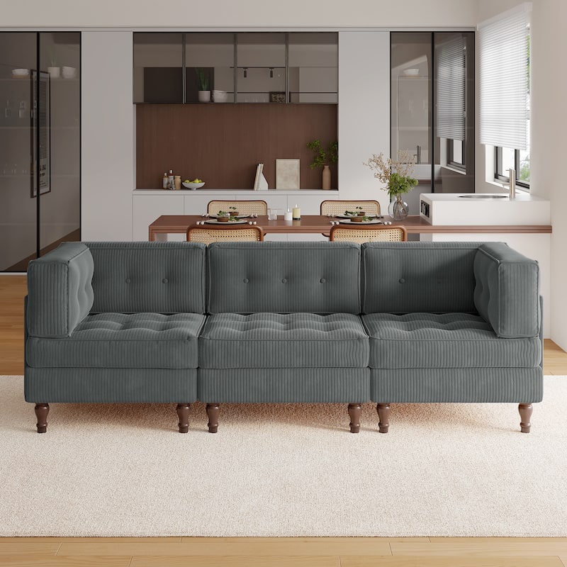 Madison Oversized Upholstered Corduroy Modular Sectional Sofa