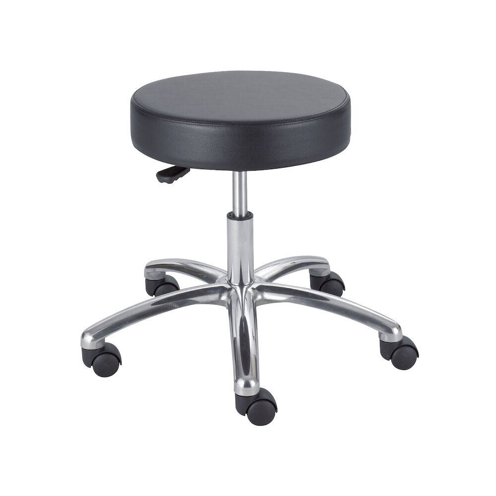 Pneumatic Height Adjustable Black Vinyl Lab Stool