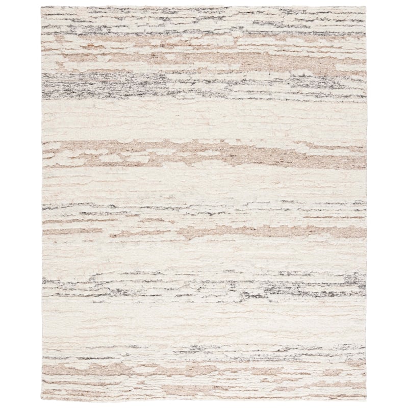 SAFAVIEH Hand-Knotted Tribeca Nine Modern & Contemporary Wool Rug - 9' x 12' - Ivory/Brown