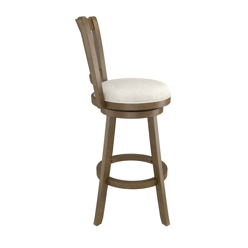 Hamlin Wood Swivel Stool, Brush Gray