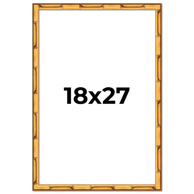 18x27 Frame Gold Bamboo Picture Frame Modern Photo Frame Includes UV Acrylic Shatter Guard Front Acid Free Foam Backing Board