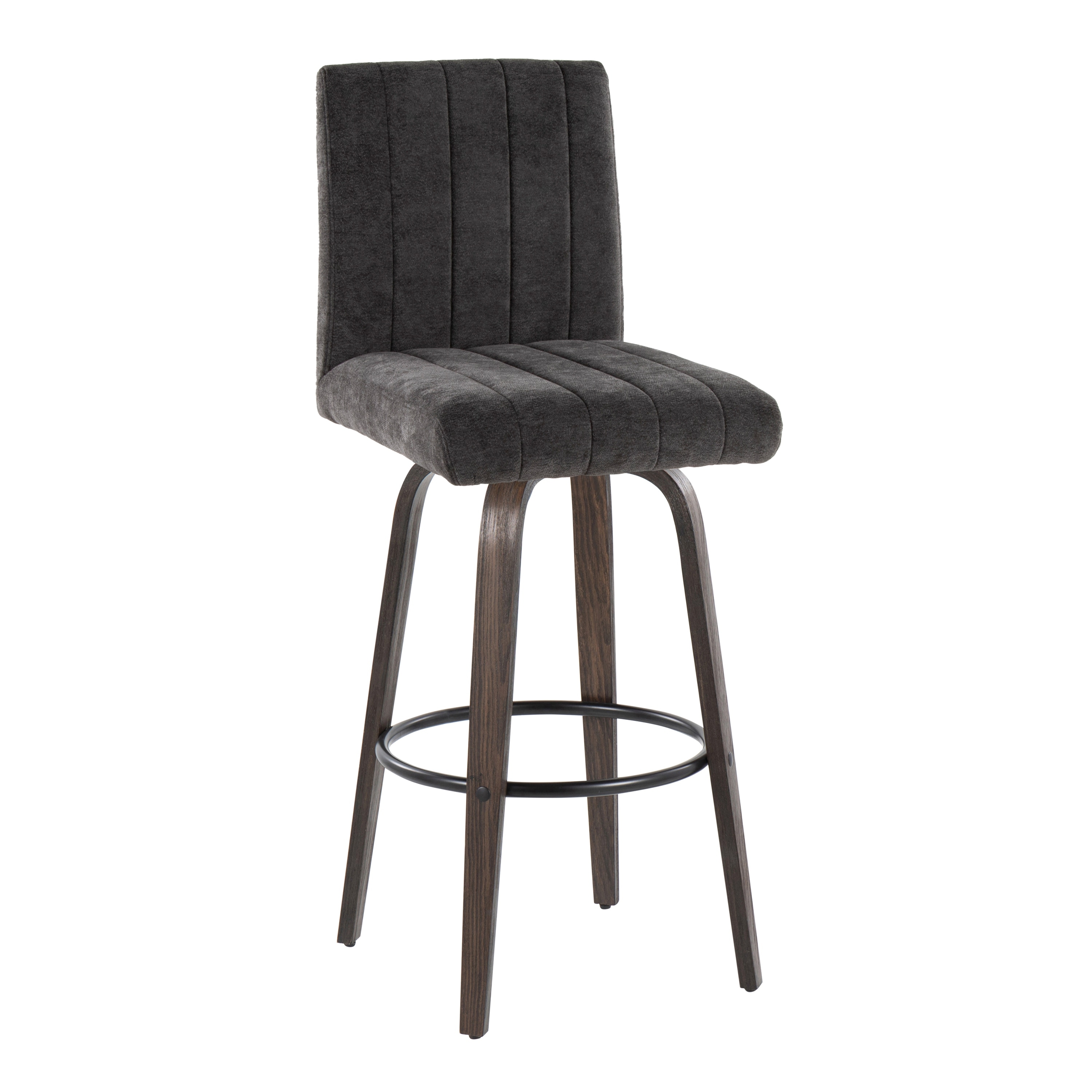 Porch & Den Hudson 30" Fixed-Height Bar Stool with Bent Wood Legs & Round Footrest (Set of 2)