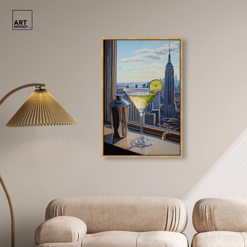 Classy Drink in NYC Canvas by Art Remedy