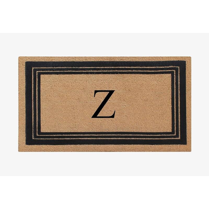 A1HC Natural Coir Monogrammed Entrance Door Mats Flock Doormat 24"X39" - Z