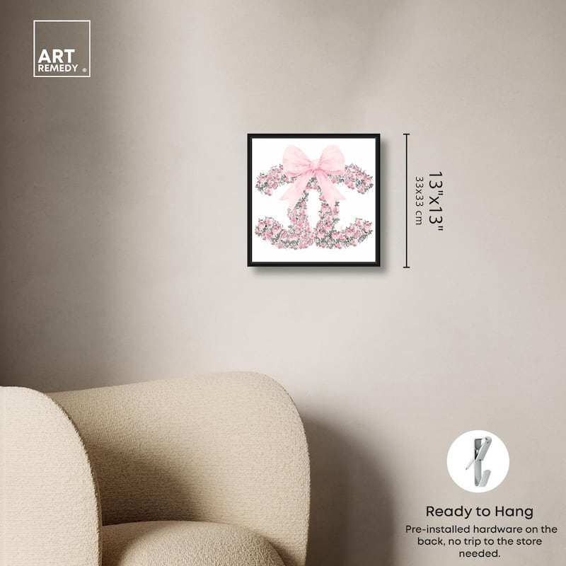 Makes Me Wonder Pink Bow Canvas by Art Remedy