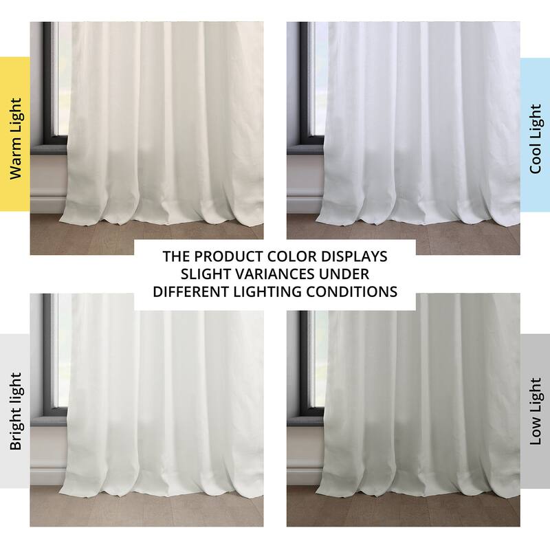 Exclusive Fabrics Room Darkening Euro Linen Curtain (1 Panel) - Window Treatment for Bedroom or Living Room