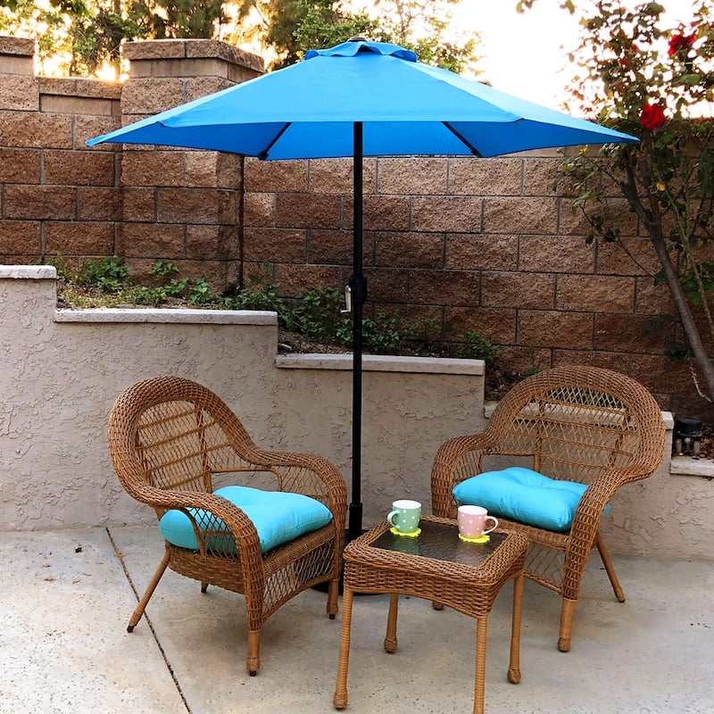 Maypex 7.5 Feet Crank Market Umbrella - aqua