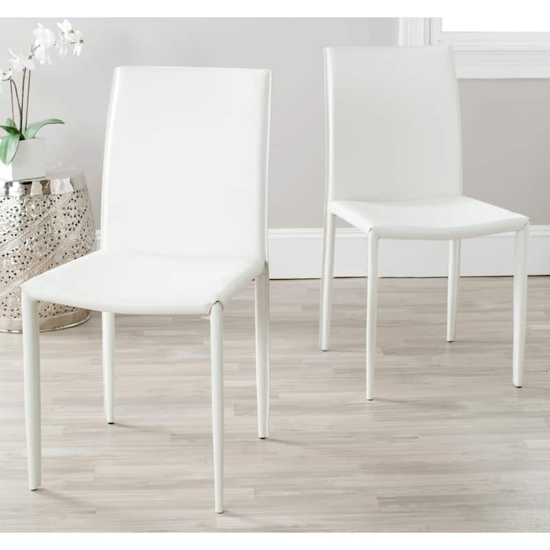 SAFAVIEH Oneida Faux Leather Dining Room Chair (Set of 2) - 18.9" W x 22.8" L x 35.8" H - 19"Wx23"Dx36"H