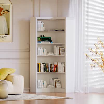 Corner bookshelf, 5 tier open bookshelf, good texture, sturdy and durable, high environmental protection