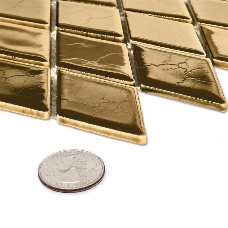 Merola Tile Hudson Kite Gold 10-1/8" x 11-3/4" Porcelain Mosaic Floor and Wall Tile