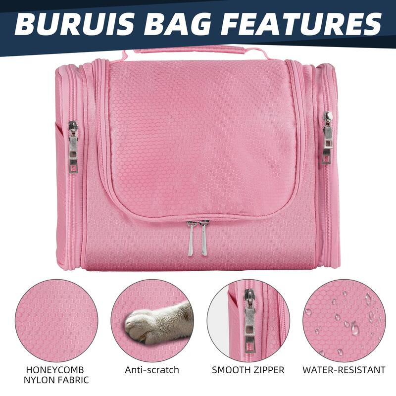 Large Hanging Toiletry Bag for Travel & Daily Use, Water-Resistant Dopp Kit for Makeup, Shaving, Toiletries