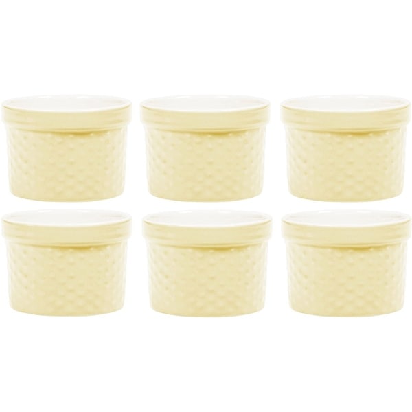Palais Dinnerware Ramekins Collection Porcelain Soufle Dishes 4 Oz - Set of 6, Pastel Yellow - Dots Finish. Opens flyout.