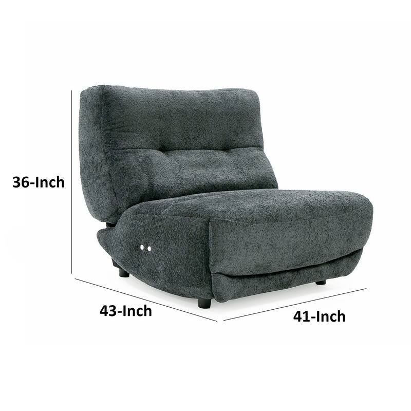Ani 43 Inch Large Power Electric Recliner Chair, Modern Dark Gray, Black