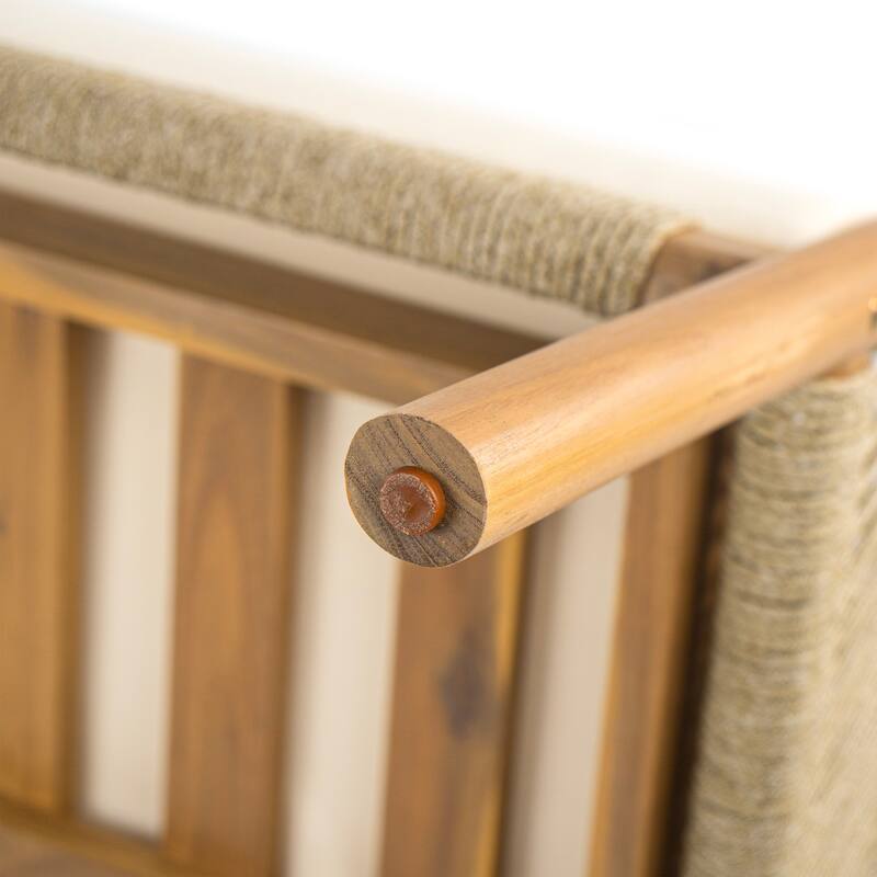 Christopher Knight Home - 28" Modern Outdoor Woven Lounge Chair with Solid Wood Frame and Comfortable Polyester Cushions