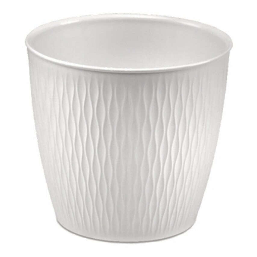 Shop Deroma 9dh4zfz011 Ariel Round Cover Pot Resin White 11 82 Dia Overstock 27746654