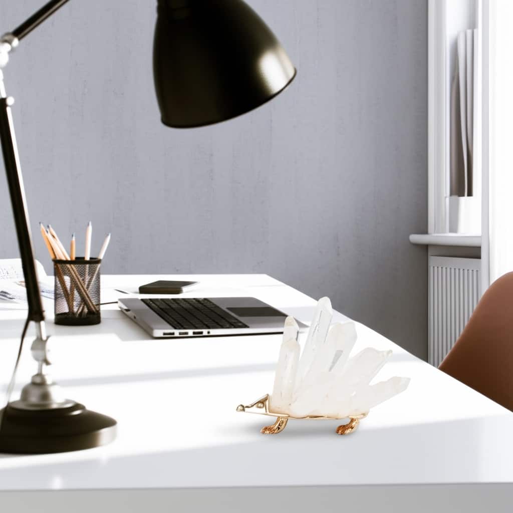 Stone Metal Decorative Object Animal Figurine Spikes Accent - 2" White - 2" x 2" x 2"