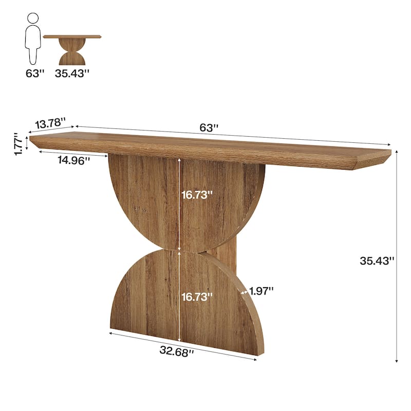 63-Inch Console Table for Entryway