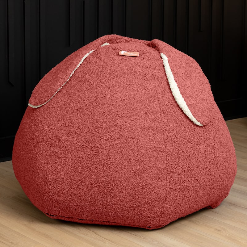 Raven-Symoné Home HopSeat Bunny - Oval Shaped Large Bean Bag Chair with Ears, Ultra Soft Shearling
