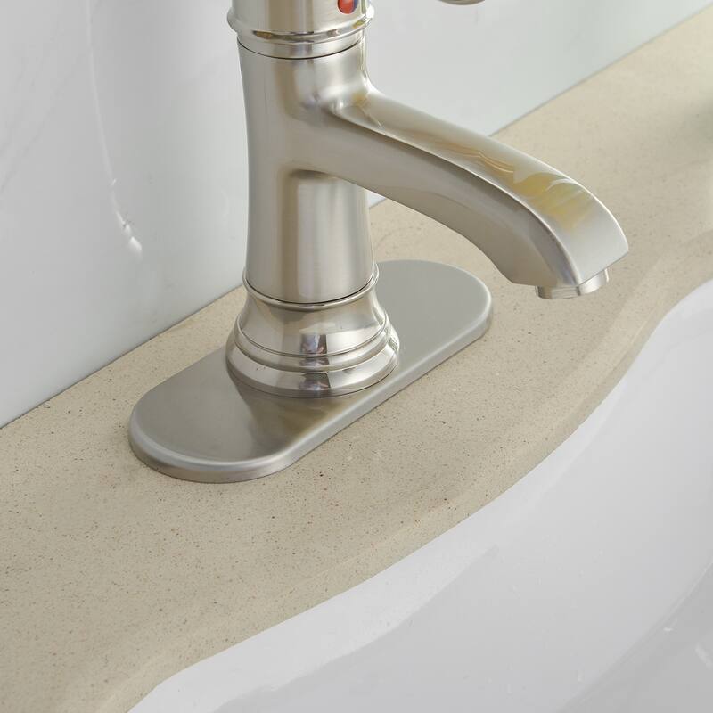 7.5 in Heigh Single Handle Chrome Bathroom Faucet - Spout height: 3.17inches Spout reach: 4.4 inches