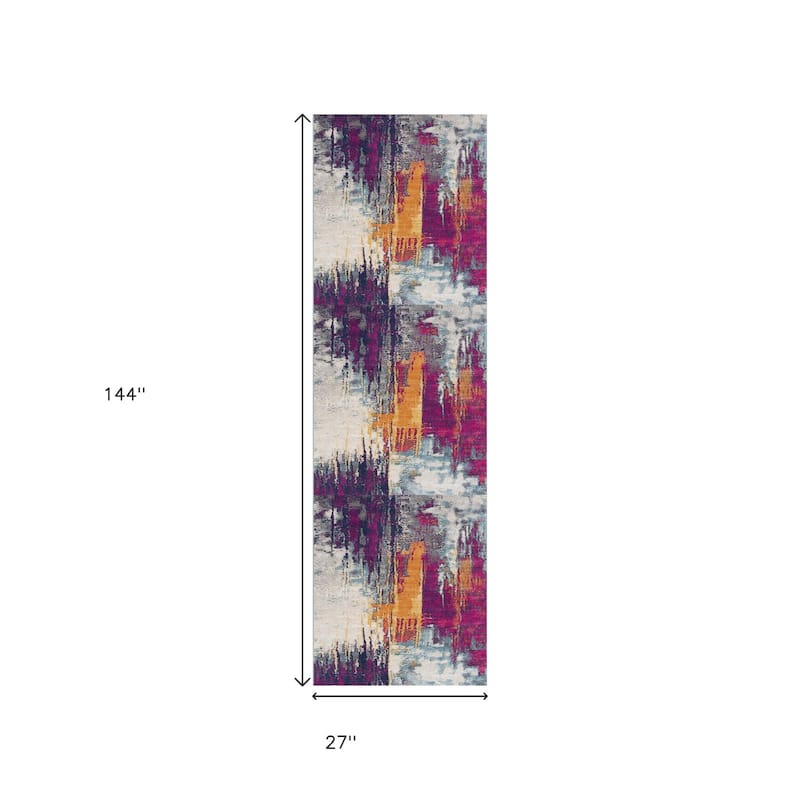 HomeRoots Abstract Modern Runner Area Rug