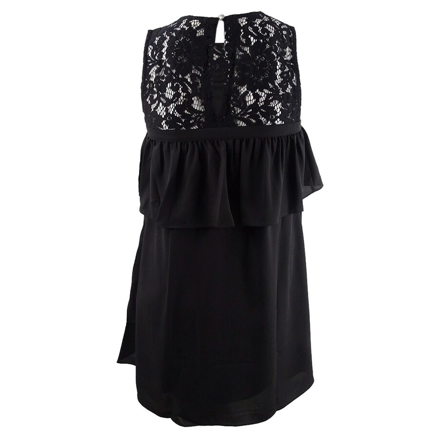 black ruffled lace trim
