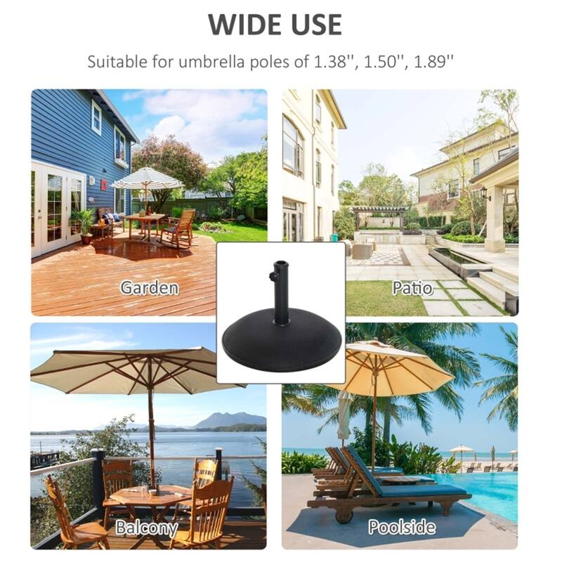 Heavy Duty Adjustable Cement Umbrella Base with PP Protective Bottom for Outdoor Patios and Gardens - Φ19.25'' x 14.5''H
