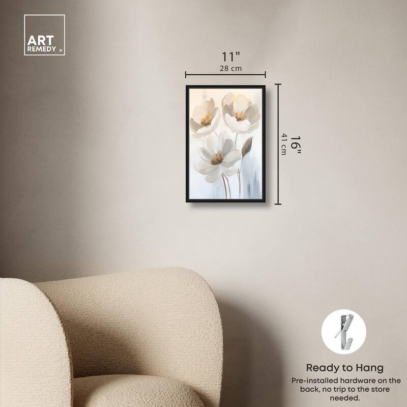 Silvered Flora I Canvas by Art Remedy