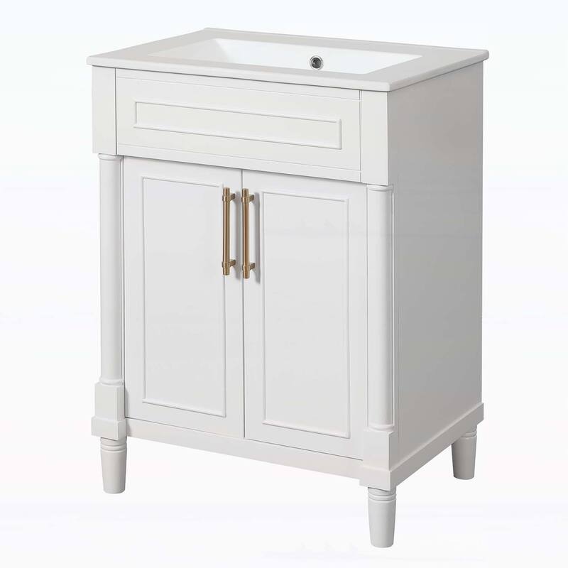 24" Bathroom Vanity with Integrated Ceramic Sink