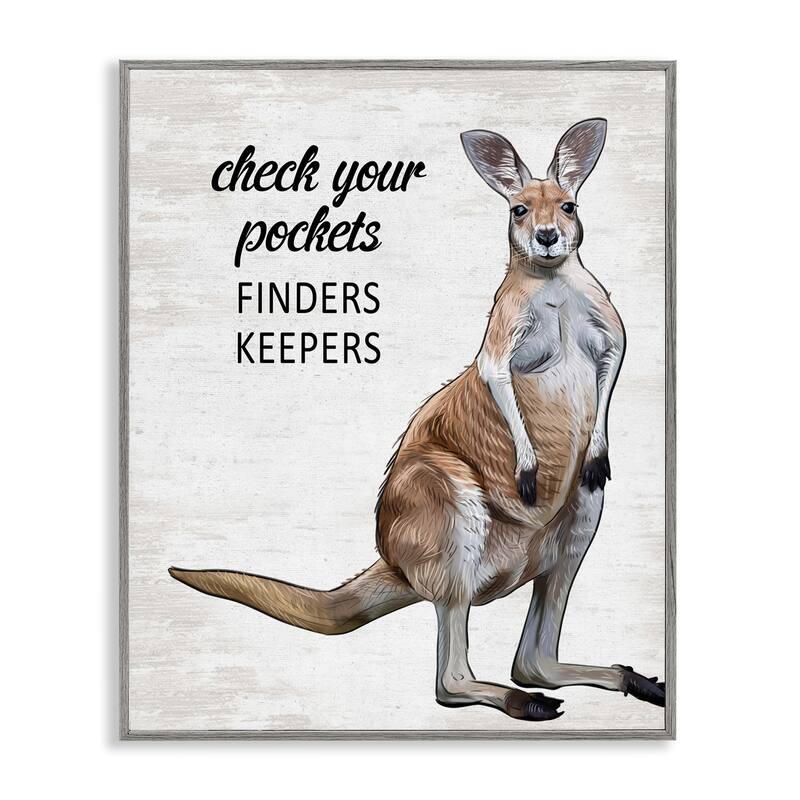 Stupell Check Pockets Laundry Rule Framed Giclee Art Design By Lettered and Lined - 24 x 30 - Grey