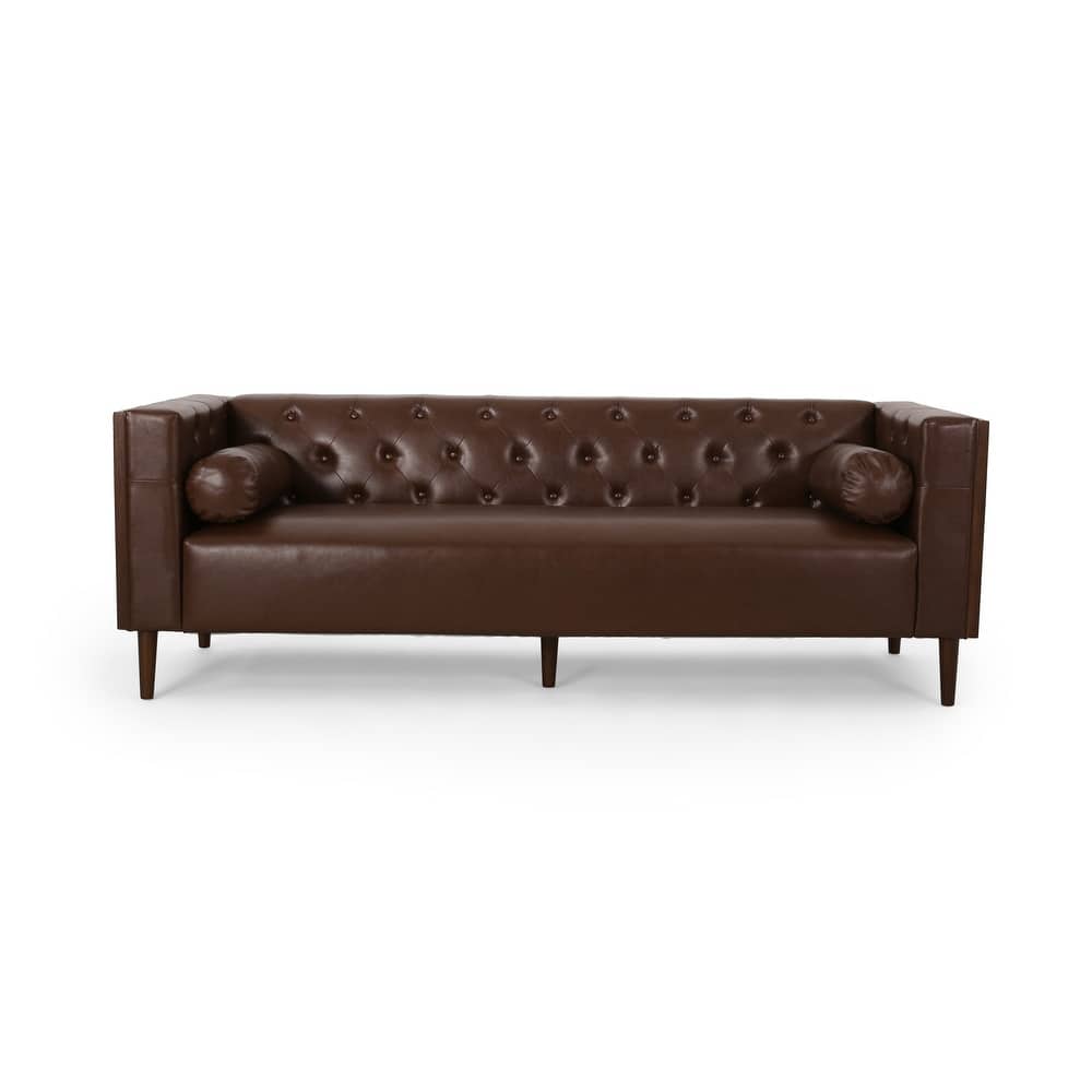 Faraway Modern Tufted Sofa w/ Accent Pillows by Christopher Knight Home