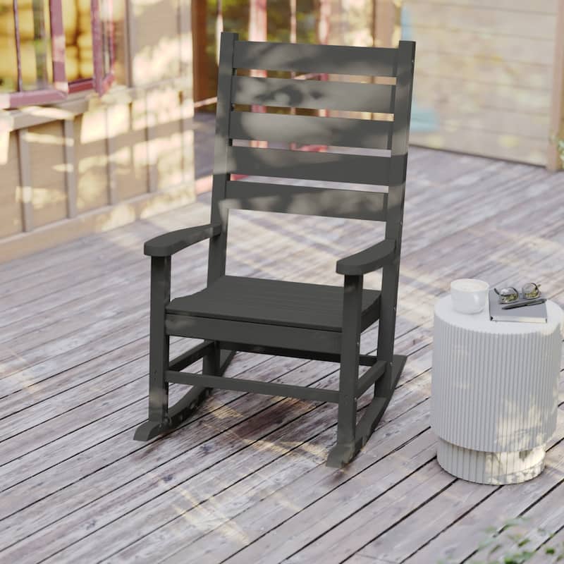 Classic Commercial Grade Outdoor All-Weather HDPE Rocking Chair