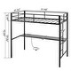 preview thumbnail 11 of 25, Twin Square Tube Raised Bed With Table Outlet LED Light Strip Iron Bed USA